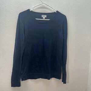 J. Crew Teddie Classic Blue Crew Neck Sweater 100%Cotton Sz S Preppy Basic